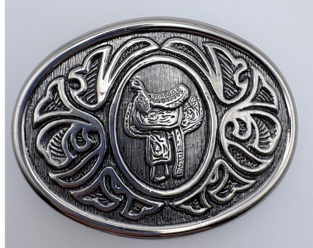 Vintage Avon Silvertone Saddle Belt Buckle